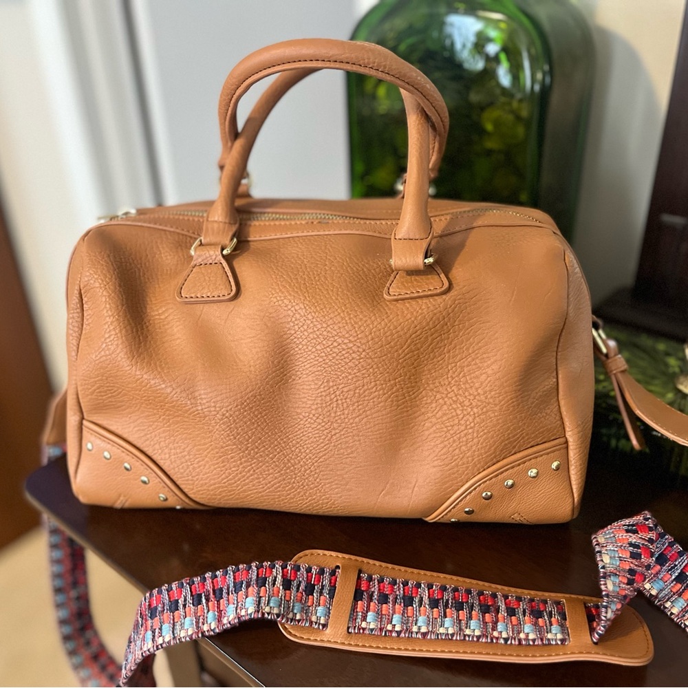 Olivia + Joy Tan Satchel Crossbody Purse